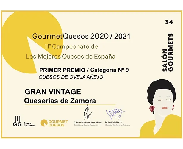 1º Premio en Gourmet Quesos Categoría Oveja Añejo